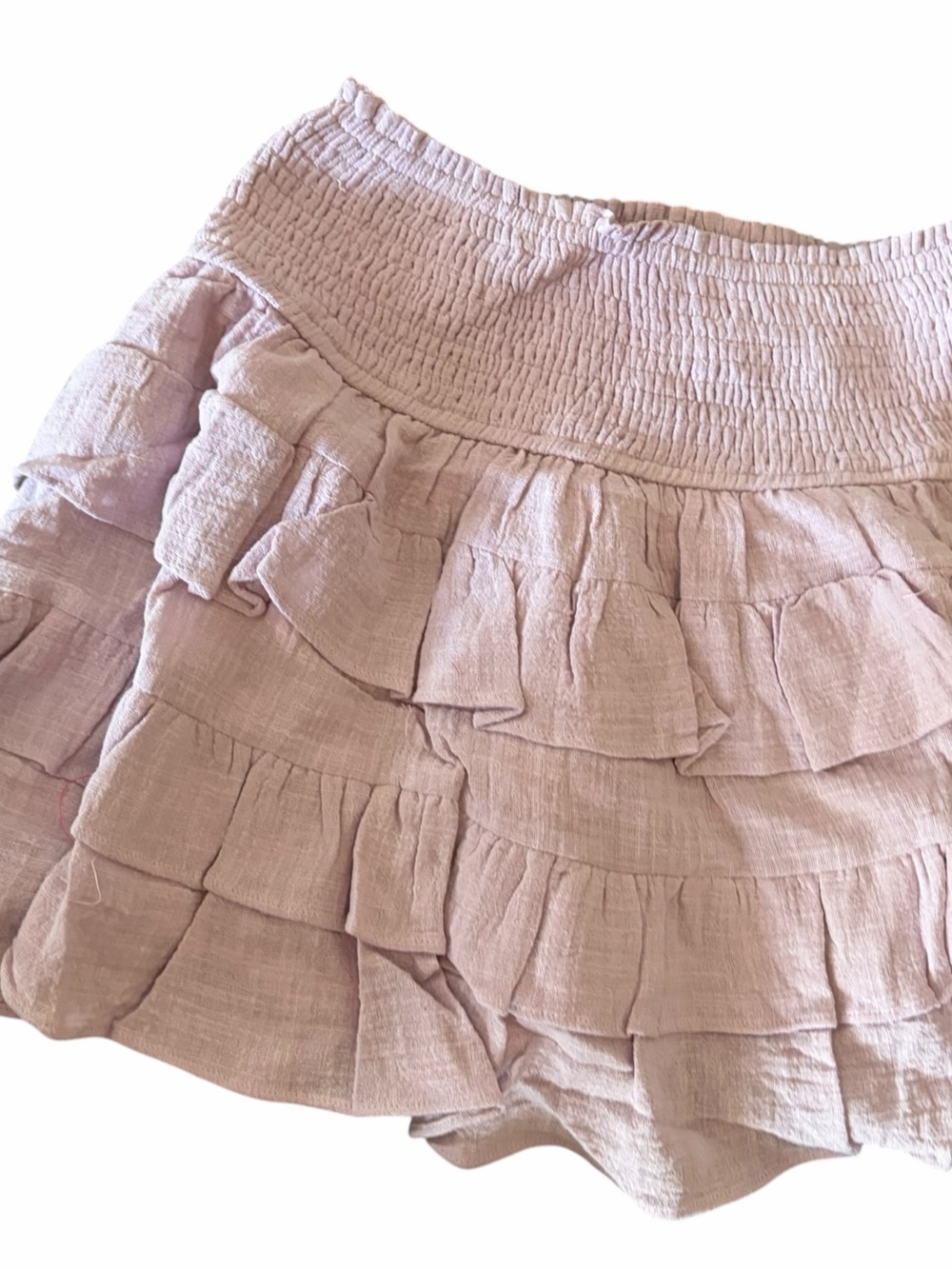 Olivaceous Smocked Tiered Mini Dress (Size M)